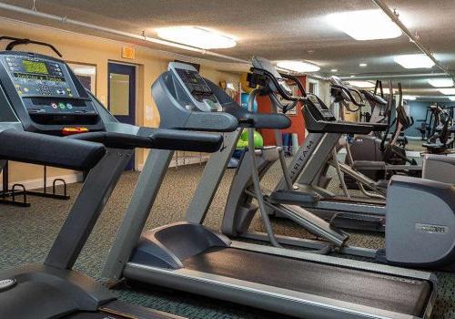 A gym with exercise equipment at 450 Green apartments for rent in Norristown, PA
